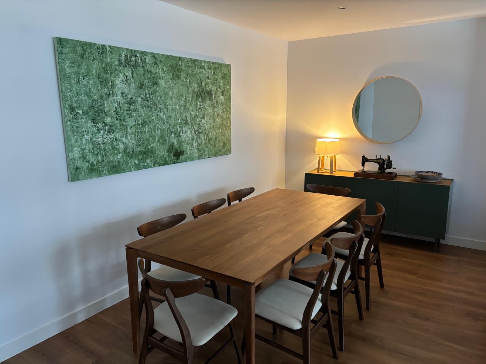Obra verde en un comedor de Madrid